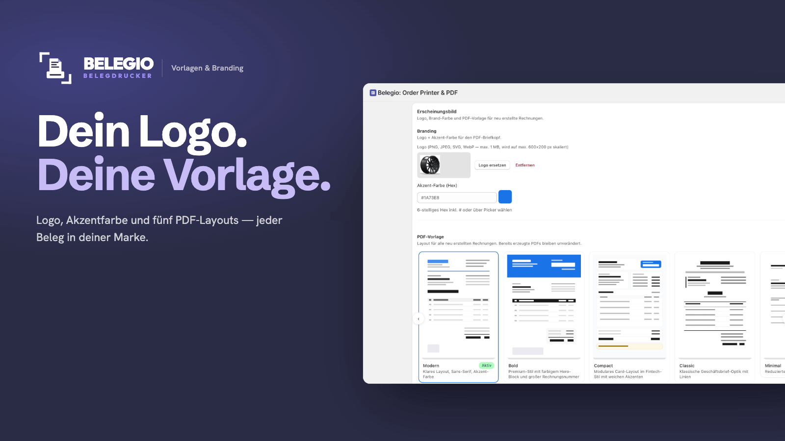 Belegio Vorlagen & Branding