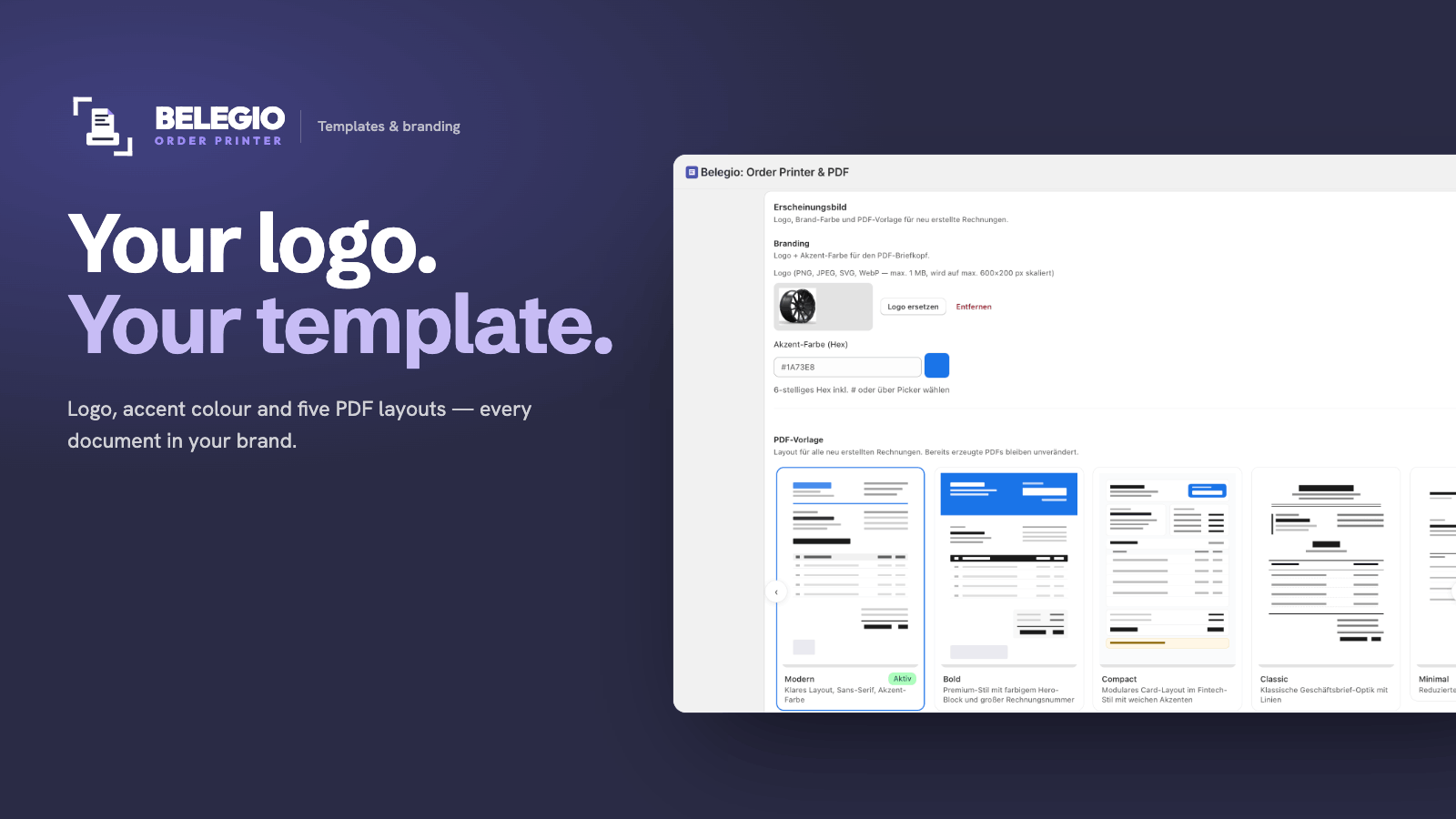 Belegio templates & branding